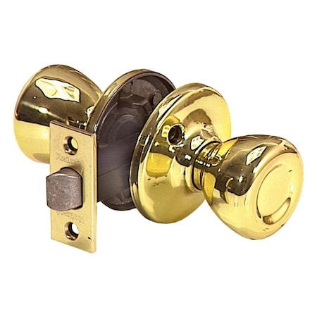 Kwikset Tylo Polished Brass Hall & Closet Door Knob 200T 3 SCAL SCS V1